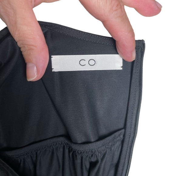 CO Essentials Collection Sleeveless Cotton Tiered Midi Dress Black Pocket Sz Med - Picture 15 of 16